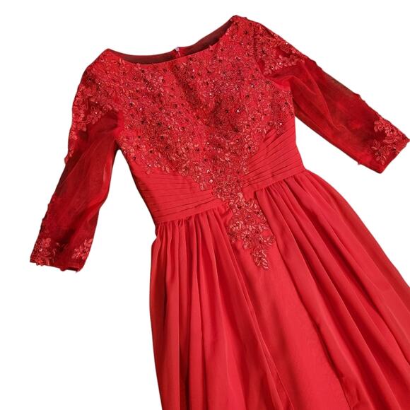 LanTing Bride red gown formal beaded sequined size S NWT - Picture 2 of 14